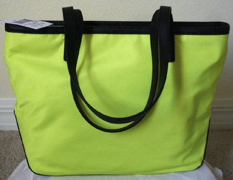 MK螢光黃尼龍tote.1