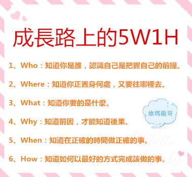 成長路上的5W1H