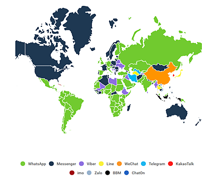 世界各國最流行的通訊App是什麼呢？