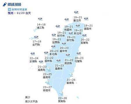 全台轉濕冷！9縣市豪雨特報　明晨最冷低溫17度