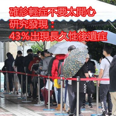 確診輕症不要太開心　研究發現：43％出現長久性後遺症.jpg