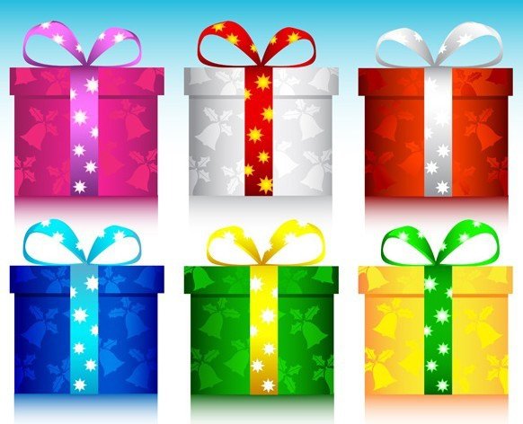 6-Colors-Christmas-Gift-Boxes-with-Ribbon-Bows-Vector