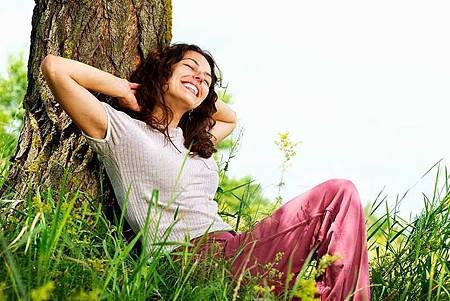 woman relaxed at park