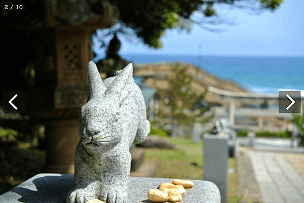 白兔神社石燈籠的白兔石像。.png