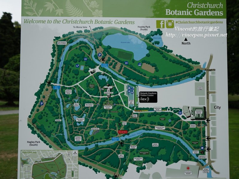 Christchurch Botanic Gardens map