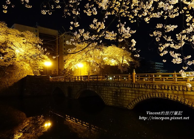 御本城橋 夜櫻