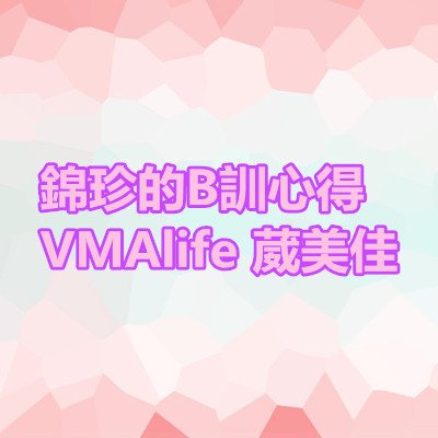 錦珍的B訓心得 VMAlife 葳美佳