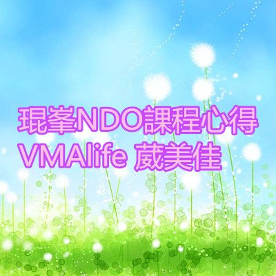 琨峯NDO課程心得 VMAlife 葳美佳