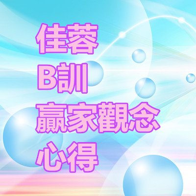 佳蓉 B訓 贏家觀念 心得