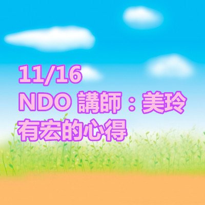 NDO 講師：美玲 有宏的心得