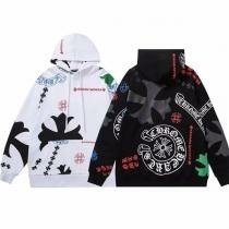 クロムハーツ パーカー ホワイト×総柄クロスモチーフ 高級ス