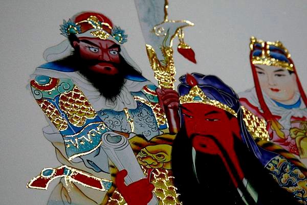 關公（三尊）精緻貼金--局部