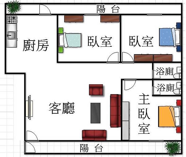 288萬 南大路公寓格局圖