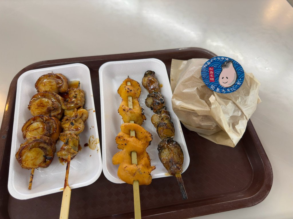 [日本.仙台] 松島魚市場(松島さかな市場).大推烤牡蠣吃到