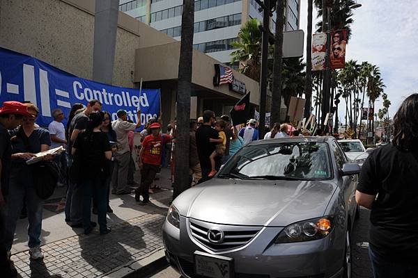 This is a protest, our car in front of it