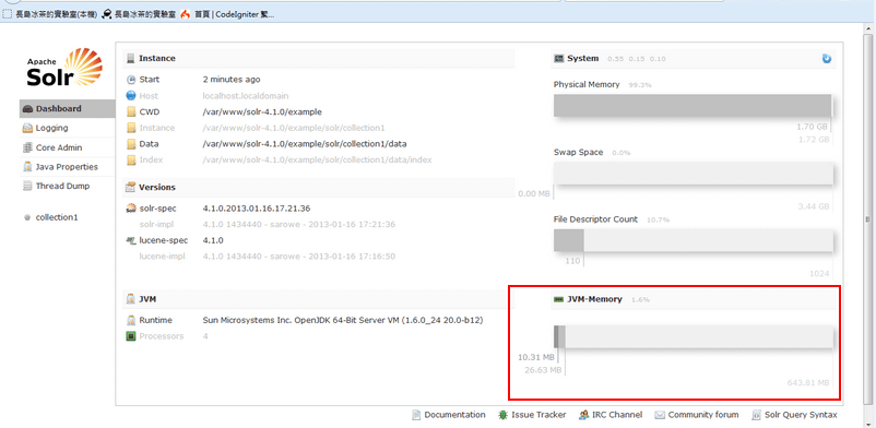 solr_查看記憶體大小