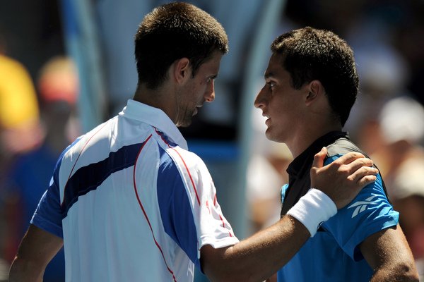 Novak Djokovi and Nicolas Almagro