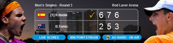 Rafael Nadal(ESP) vs. Bernard Tomic(AUS) 