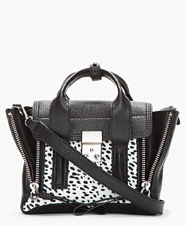 Mini Black &amp; white speckled stingray pashli satchel