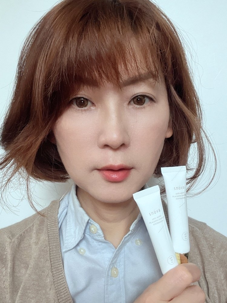 【上妝即保養】SNOVA高效水嫩抗老胎盤素精華粉底液