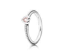 Heart silver ring with rose pink synthetic sapphire 單購1920元