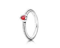 Heart silver ring with golden red synthetic ruby 單購1920元