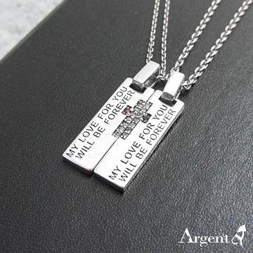 【ARGENT安爵銀飾精品】情人對墜系列「天生伴侶」純銀項鍊(染黑款)(一對價)