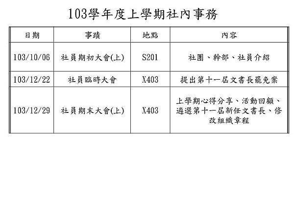 上學期社內事務