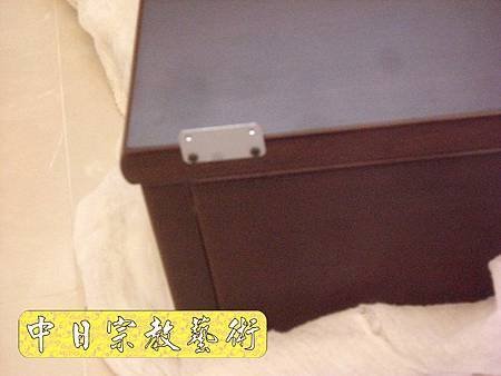 烏心石無腳神桌 佛祖心經經文木雕聯 (玄關改佛堂神明廳範例參考)N6911.JPG