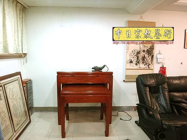 N12211.花梨木簡雅型神桌佛桌 佛字-心經雷射雕刻神聯佛聯
