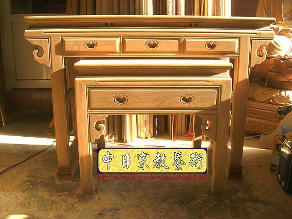 M6302.高級柚木神桌佛桌(未上漆)純卡榫製作.JPG