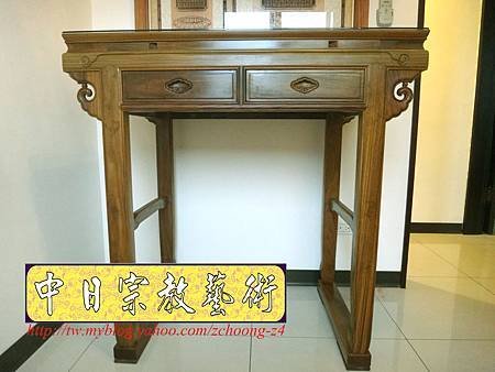 N16706.高級神桌精選~綠相檀木神桌樣式 現代藝術神聯 佛道禪心.JPG