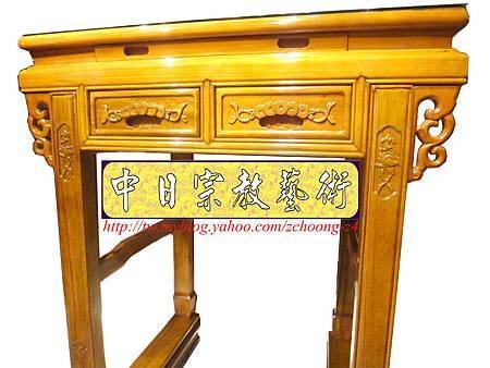 M9603.精雕神桌樣式~柚木元寶佛桌製作 2尺9單上桌.JPG