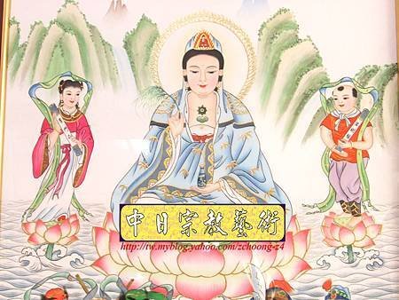 C5302.神桌神神像神聯(綢布手繪八尊)觀世音菩薩 天上聖母.JPG