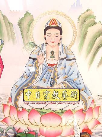 C5303.神桌神神像神聯(綢布手繪八尊)觀世音菩薩 天上聖母.JPG