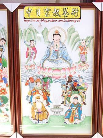 C5307.神桌神神像神聯(綢布手繪八尊)觀世音菩薩 天上聖母.JPG