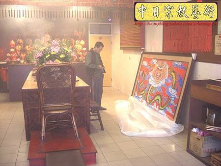 C5515.宮廟龍壁設計製作 四爪青龍 紅底雲層版.JPG