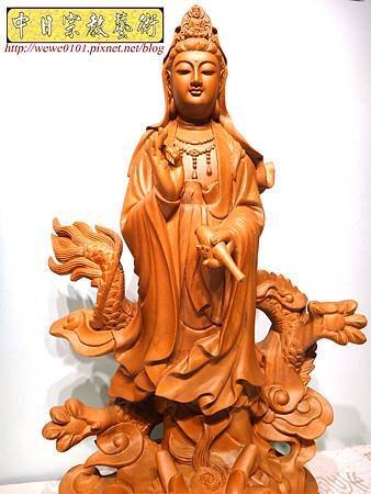 L4704.騬龍觀世音木雕神像 站龍觀世音菩薩神桌佛像雕刻.JPG