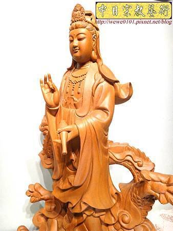 L4711.騬龍觀世音木雕神像 站龍觀世音菩薩神桌佛像雕刻.JPG