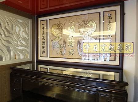 N22510.黑檀櫃型神桌佛桌5尺8 實木關聖帝君神聯 雙龍捧珠版.JPG