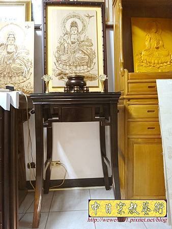 N26801.小神桌精選 二尺三小佛桌 單供佛小供桌 木雕觀音佛聯神明彩.JPG