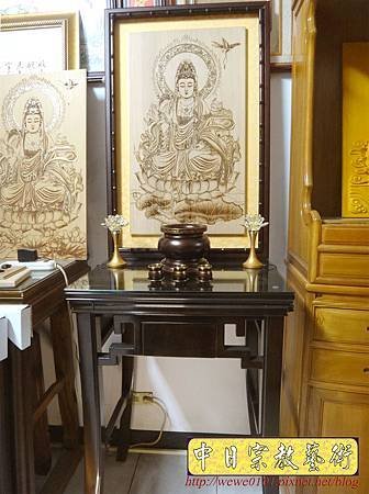 N26803.小神桌精選 二尺三小佛桌 單供佛小供桌 木雕觀音佛聯神明彩.JPG