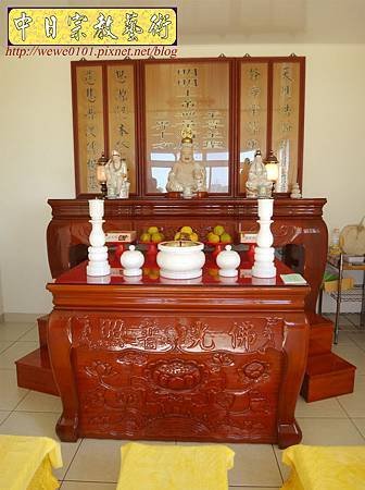 N28103.一貫道佛桌中堂木雕聯製作 明明上帝無極老母雕刻設計.JPG