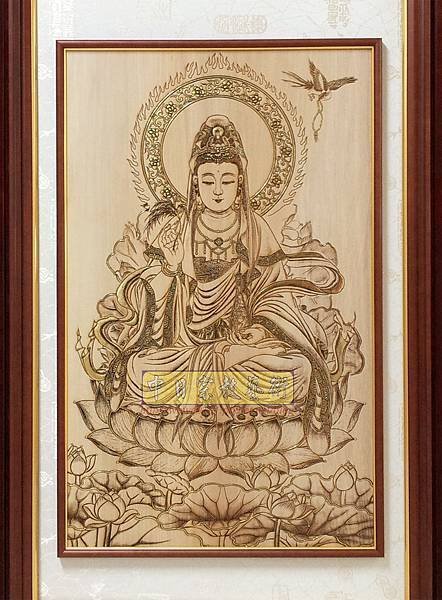 A13902.七尺神桌神明聯 五合三片式木雕觀音佛桌佛聯.jpg