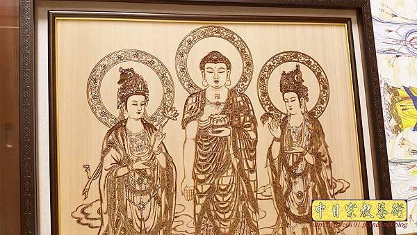 A15405.小佛桌佛聯 西方三聖佛像雕刻.jpg