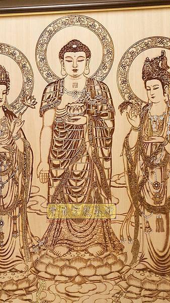 A15407.小佛桌佛聯 西方三聖佛像雕刻.jpg