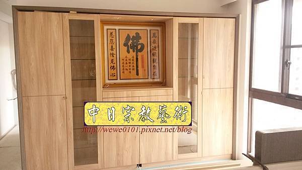 N31702.現代系統櫃式佛櫥佛桌 3尺6佛字木匾.jpg