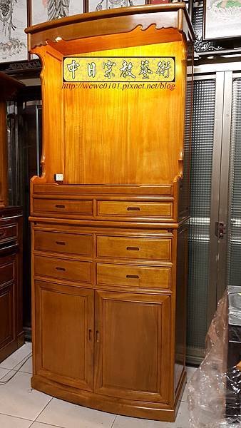 M18302.拜拜用公媽櫥 柚木神明櫥櫃 2尺9佛櫥佛龕製作.jpg