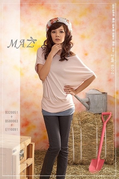 ＊～MAZ妹子衣著～＊【B320051】20韓版˙簡約質感圓領素面蝴蝶袖棉質上衣