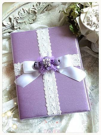 06法式古董Tiffany&apos;s結婚證書夾 （紫色-捧花系列） 